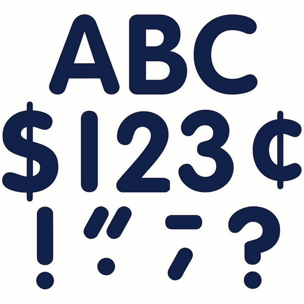 NAVY BLUE CLASSIC FONT 4IN LETTERS UPPERCASE PACK - Walmart.com ...