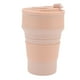 thumbnail image 1 of Vaso plegable de silicona de 500 ml, portátil, resistente al calor, para agua, té, viajes de negocios al aire libre, color rosa., 1 of 14