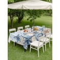 thumbnail image 4 of Outdoor Tablecloth with Umbrella Hole for Patio/Picnic/Party/Camping, Navy Blue Starfish Coastal Waterproof Table Cloth Rectangle Table Cover Washable, Nautical Summer Beach Coral Shell (60"x 120"), 4 of 8