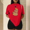 thumbnail image 3 of Playera Blusa De Familia Capybara Ropa Para Mujer Capibara Color Rojo Talla Grande Marca Emil SaEs, 3 of 4