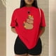 thumbnail image 3 of Playera Blusa De Familia Capybara Ropa Para Mujer Capibara Color Rojo Talla Mediana Marca Emil SaEs, 3 of 4