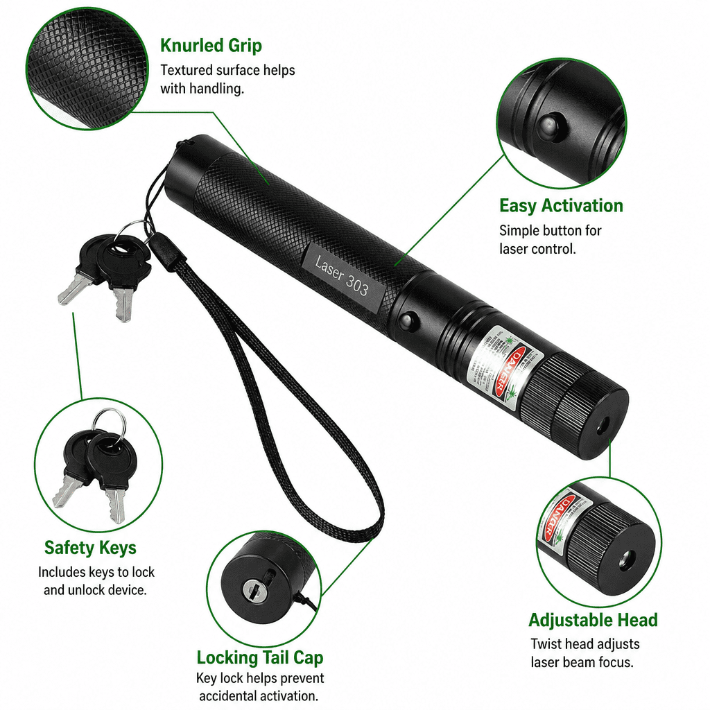 ぺこページ Laser 303 Green Laser Pointerhandheld Beam Pen for Presentations