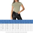 thumbnail image 2 of Blusa Mangas Cortas Camisa Top Mujer Básico Color Sólido Cuello Redondo Slim Fit Traje Diario Ygjytge ejercito verde T XS para Mujer, 2 of 5