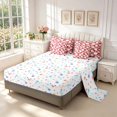 thumbnail image 3 of Manfei Modern Checkered 7pcs Queen Bedding,Cute Cherry Bedding Comforter Set Queen,Red White,Colorful Stars Reversible, 3 of 7