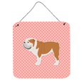 thumbnail image 1 of Caroline's Treasures - Tablero de ajedrez de Bulldog inglés, color rosa, para colgar en la pared o en la puerta, BB3662DS66, 6 x 6, multicolor Caroline's Treasures BB3662DS66, 1 of 1