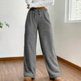 thumbnail image 3 of Warm Fleece Sleep Pants Women's Comfortable Winter Loungewear Wide Leg Elastic Waist Soft Home Casual Wear Holiday Comfo, 3 of 8