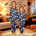 thumbnail image 7 of Halloween Pajamas, Halloween Matching Family Pajamas Blue Pumpkin Ghost Print Long Sleeve 2Pcs Pj Set Soft Sleepwear Nightwear Loungewear Holiday Party Costume Festive Cute Spooky Season for Family, 7 of 7