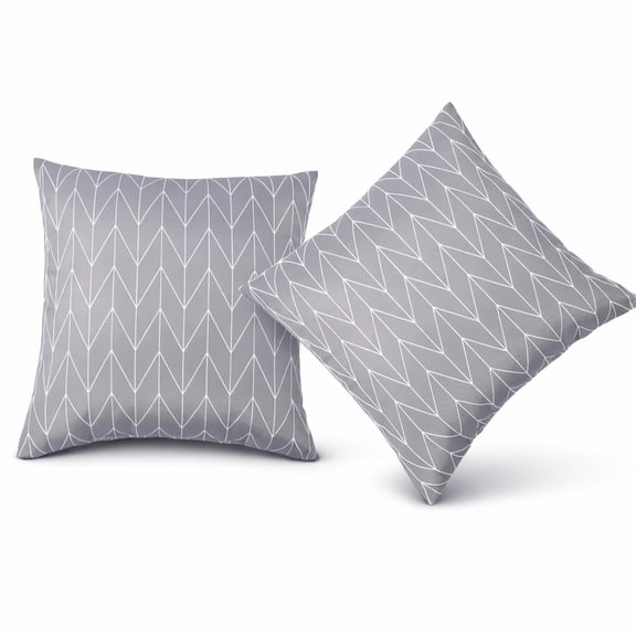 2 Pack Outdoor Throw Pillows, Waterproof & Fade-Resistant Patio Cushions, 18x18 Inch Decorative Outdoor Pillows for Garden, Porch, Balcony & Poolside Furniture