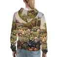 thumbnail image 7 of Picia American Flag Rose Garden Pattern Casual Women's Hoodie, Hooded Sweatshirt with Kangaroo Pocket, Comfortable Pullover with Eye-catching Drawstrings-Small, 7 of 7