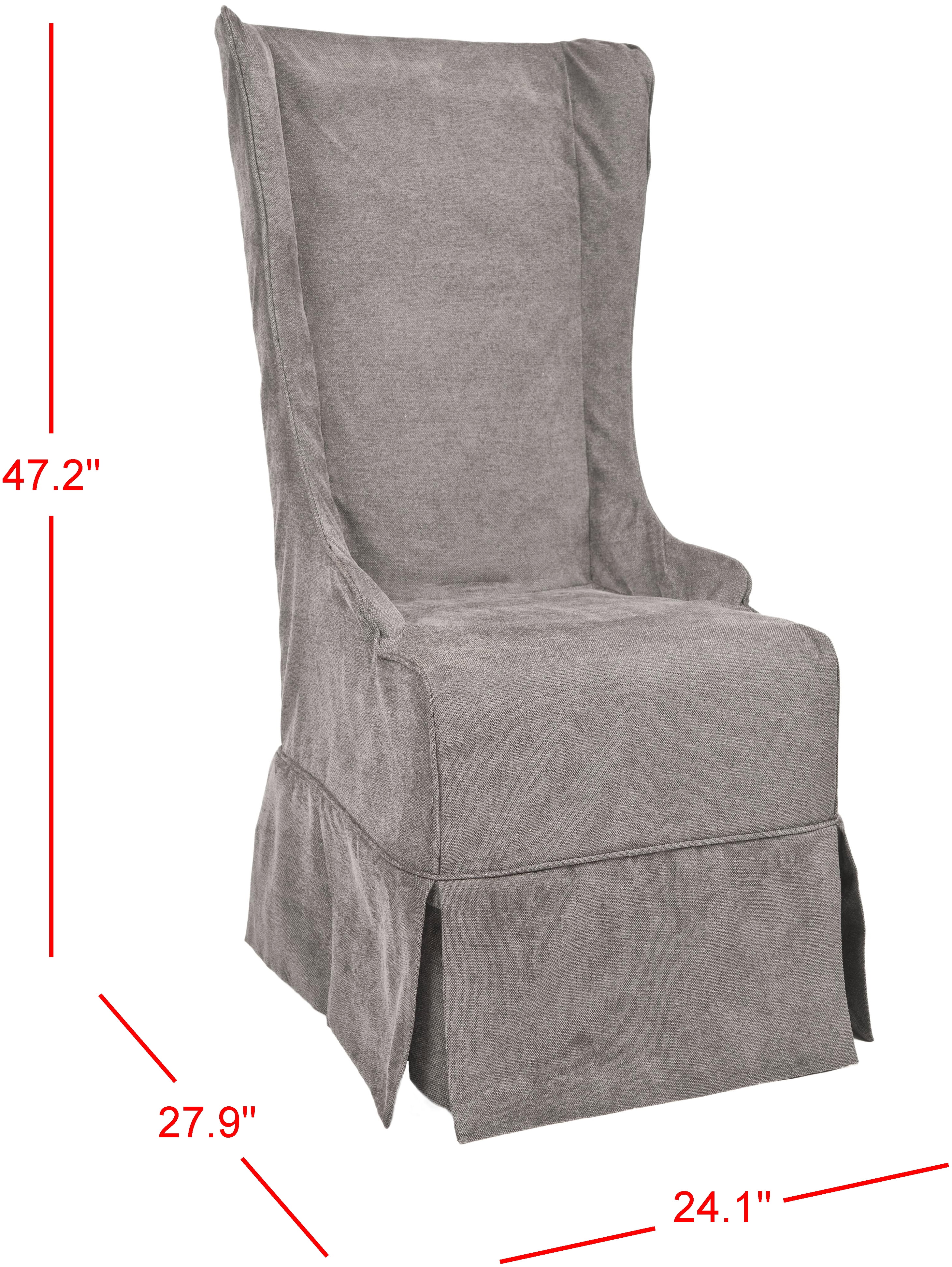 SAFAVIEH Becall Transitional Cotton Solid Dining Parsons Chair, Grey