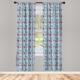 thumbnail image 2 of Ambesonne Bird Curtains, Animals with Santa Hats Art, Pair of 28"x84", Pale Blue Grey Raspberry, 2 of 4