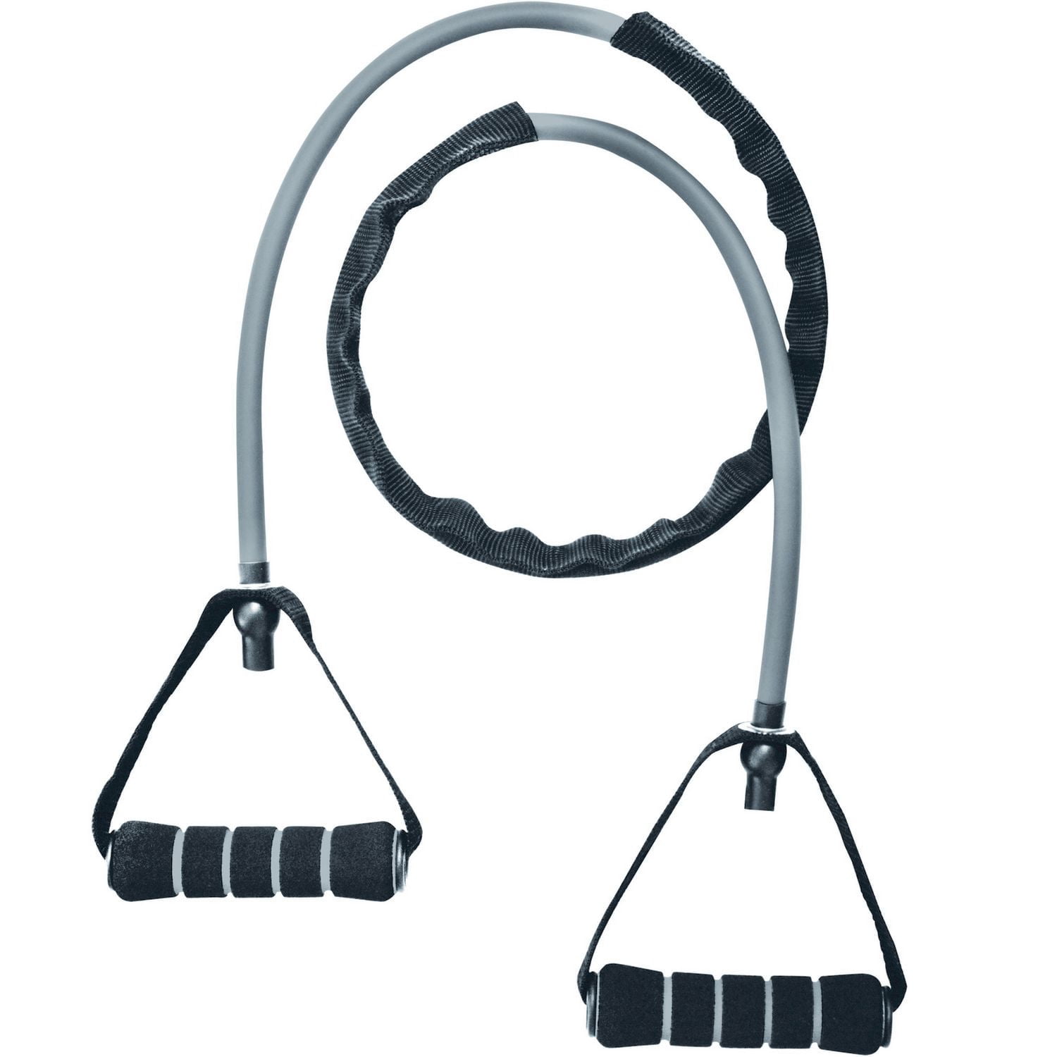 Iron Body Fitness Resistance Tube Band with Foam Handles, Latex Exercise Band for Strength Training, Stretching, and Mobility