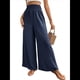 thumbnail image 3 of Pantalones Palazzo de para Mujer, de Pierna , Estilo Bohemio, de Cintura Alta, Informales, para Estar en Casa, para Vacaciones en la Playa. Azul Marino M, 3 of 10