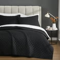 thumbnail image 3 of Cannon Percale 200 Thread Count Solid 100% Cotton Quilt Set Black Cotton 3-Piece King Quilt Set, solid color themed, for Men and Women, OEKO-TEX Certified Confidence, 3 of 6