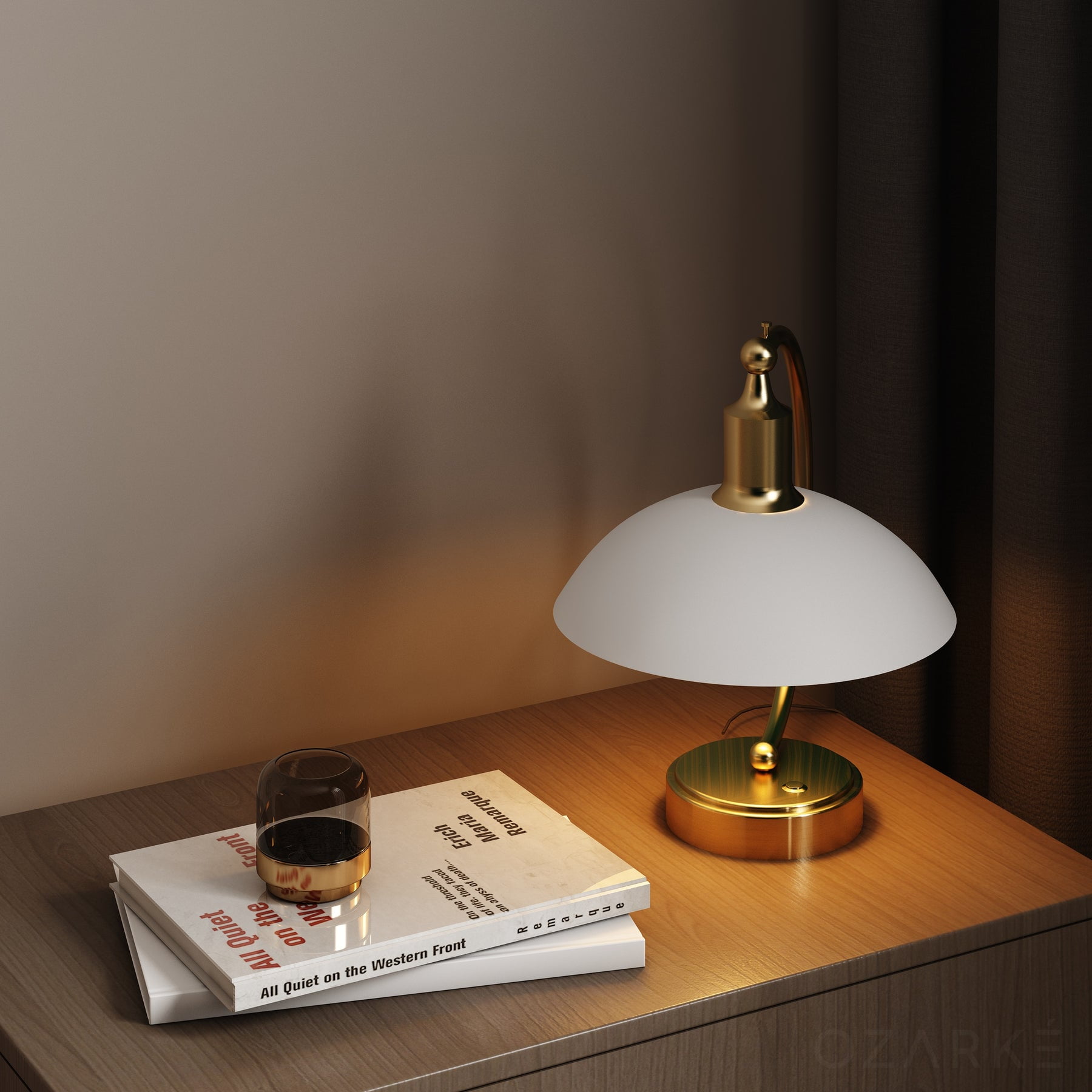 Ozarke Lotus Table Lamp - Modern Bedside Arched LED Lamp - Gold