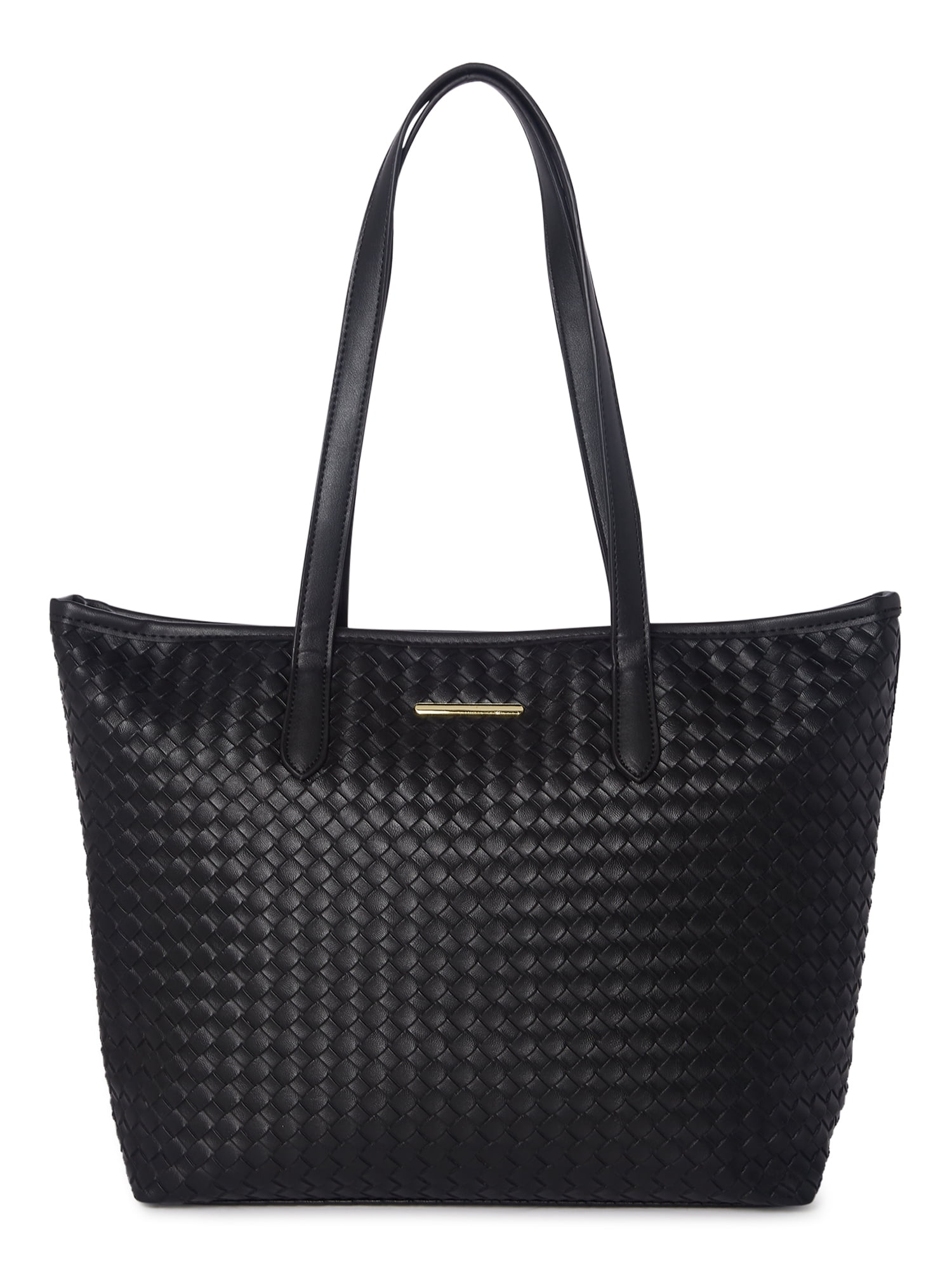 Time and Tru Women's 3-Piece Handbag Set Woven Black