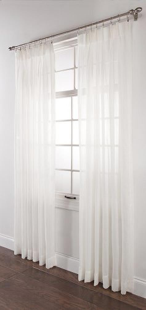 96 by 95-Inch Editex Home Textiles Elaine Lined Pinch Pleated Window Curtain White 
