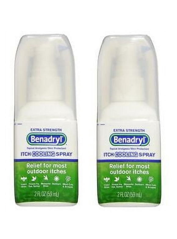 2 Pack Benadryl Itch Relief Cooling Spray Extra Strength 2Oz Each