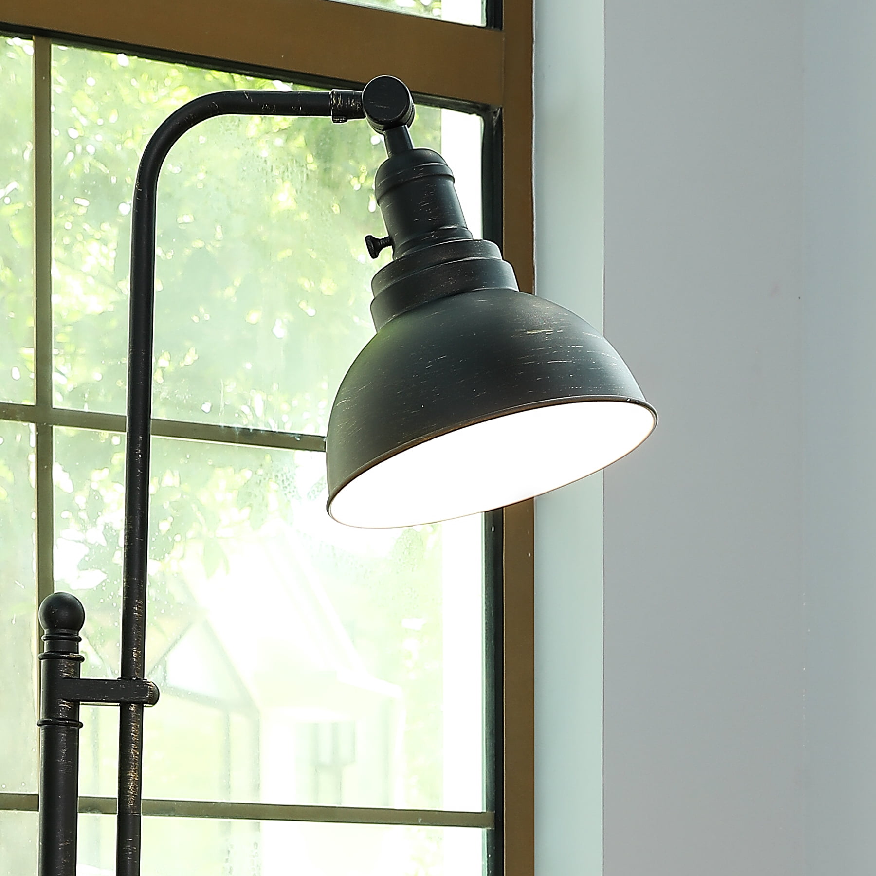 Bestco Classic Vintage Metal Floor Lamp, Rustic Reading Lamp, Adjustable Heights 24.75"-28.75"H