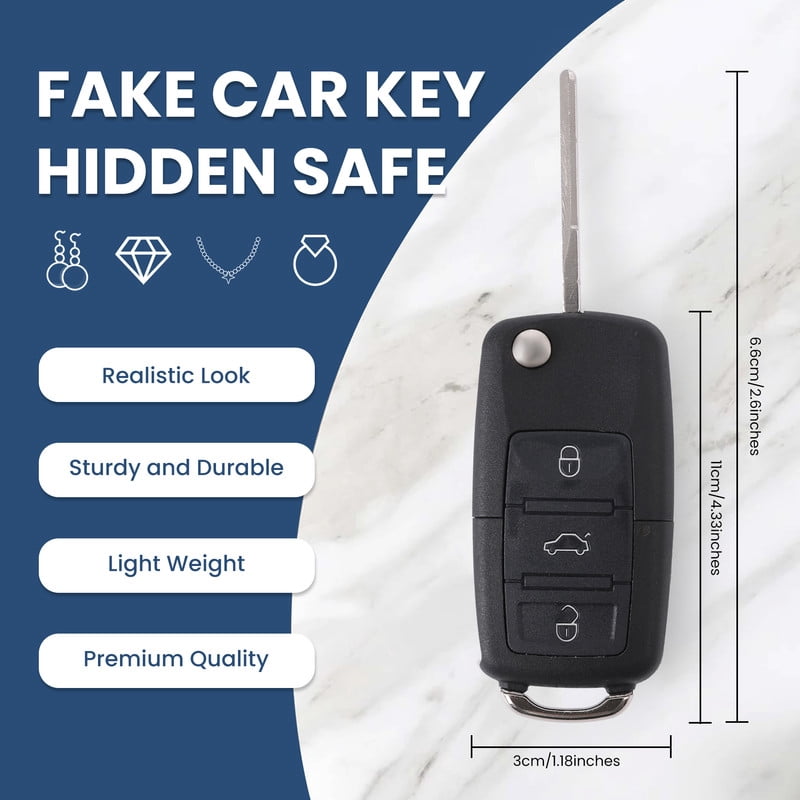 Fake Car Key Storage Box – Secret Compartment Hider For Coins, Jewelry, Or Small Valuables
