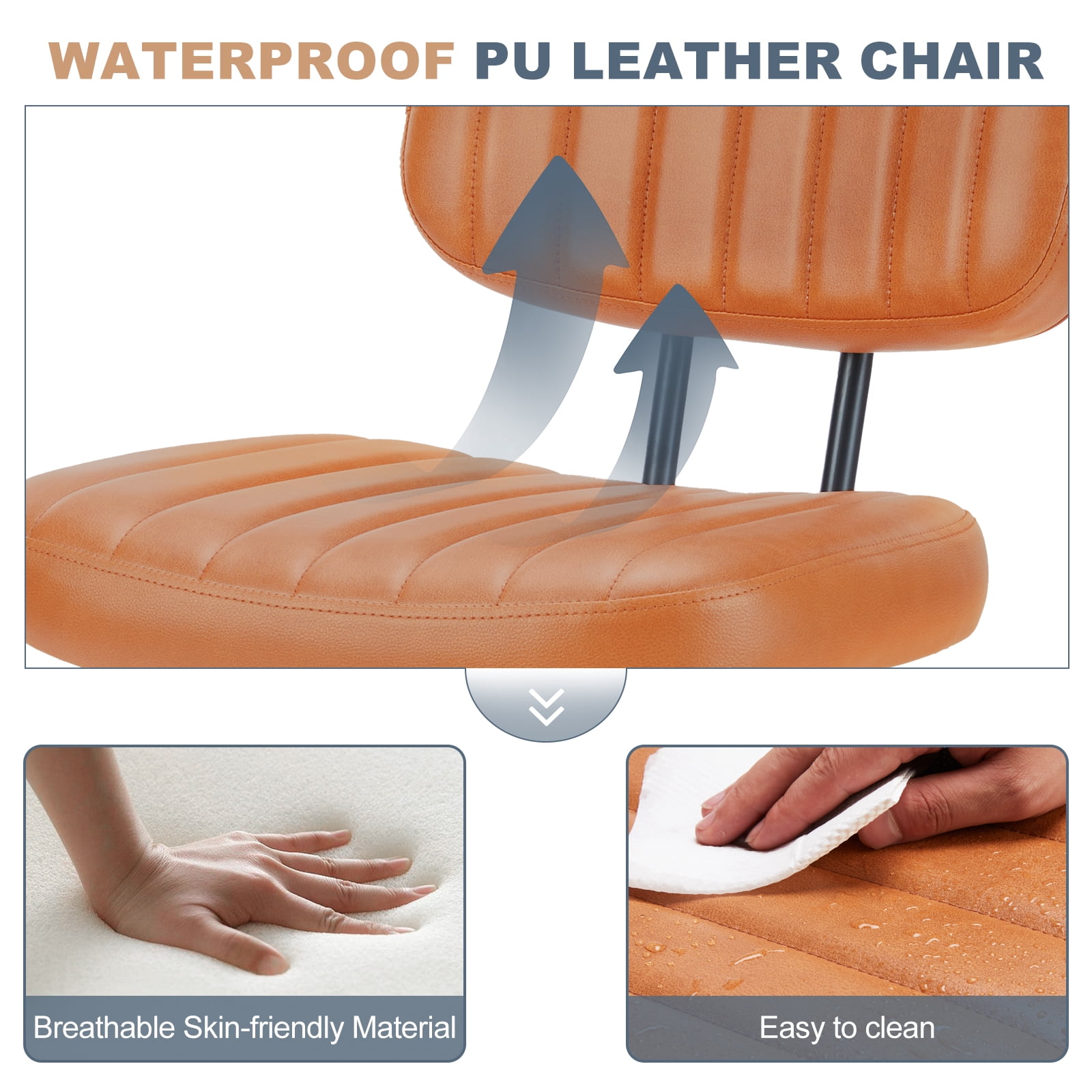 MAYEERTY Ergonomic Mid-Back Executive Office Chair Swivel Computer Desk Task Chair，Orange