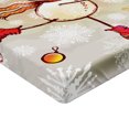 thumbnail image 2 of Ambesonne Christmas Fitted Sheet 2 Pcs Set, Skating Happy Snowman, Queen, Multicolor, 2 of 3