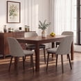 thumbnail image 6 of Modern Upholstered Dining Chairs Set of 6 — Fabric Padded Side Chairs with Solid Wood Legs for Kitchens and Dining Rooms, Camel, 6 of 11