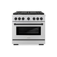 thumbnail image 2 of ZLINE Autograph Edition 36 in. 5.2 cu. ft. Paramount Dual Fuel Range with 6 Burner Gas Cooktop and Electric Convection Oven in Stainless Steel with Matte Black Accents (SDRZ-36-MB), 2 of 2