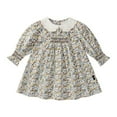 thumbnail image 2 of Wancir Baby Girls Long Sleeve Smocking Clothing Toddler Fall Floral Smocked Dress Vintage Dresses for Christmas Birthday Holiday, 2 of 9