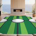 thumbnail image 2 of Design&I 5'x7' Washable Area Rug Flatweave & Daily Traffic Ready Sport With Centered Emblem And Fairway Stripe Border Golf Ball Refined for Guest Room, Lounge, Apartment, 2 of 7