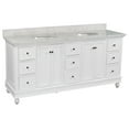 thumbnail image 4 of Bella 72" Double Bathroom Vanity with White Cabinet and Engineered Marble Top, 4 of 7