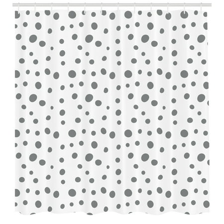 Grey And White Shower Curtain Simplistic Spotty Dalmatian Pattern Grey And White Shower Curtain Simplistic Spotty Dalmatian Pattern In Retro Style With Doodle Design