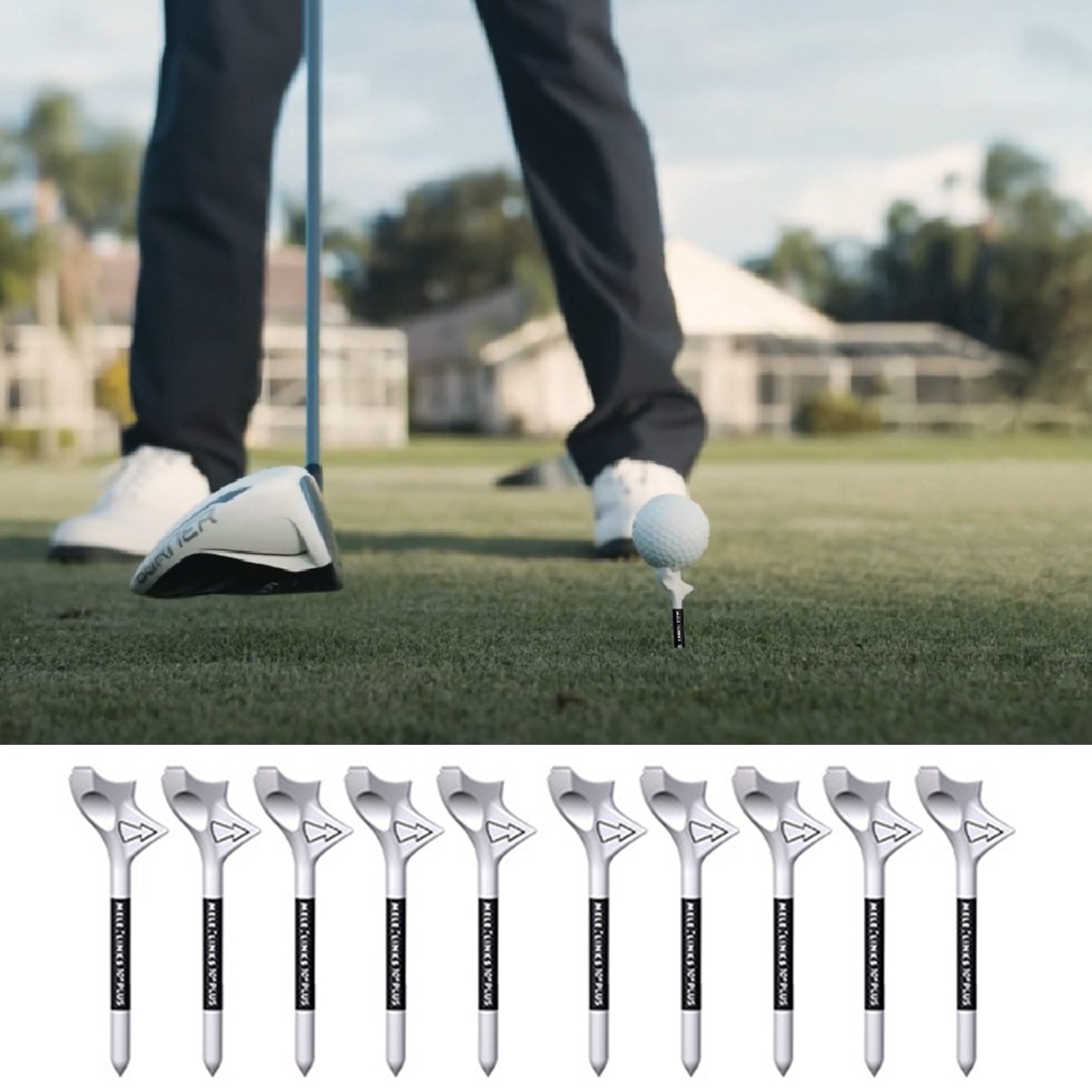 10Pcs Portable Golf Tees, Professional Increase Distance Compact 10