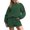 Z-Green542, variant on JIAYUE Women 2 Piece Outfits Sets Casual Long Sleeve Shorts Pocket Drawstring Solid Color Round Neck Top Loose Fit Female Trendy Clothing Set