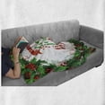 thumbnail image 6 of Christmas Soft Flannel Fleece Throw Blanket, Have a Happy Jolly Xmas Lettering Red Berries Framework Print, Cozy Plush for Indoor and Outdoor Use, 50" x 70", Green Red and White, by Ambesonne, 6 of 6