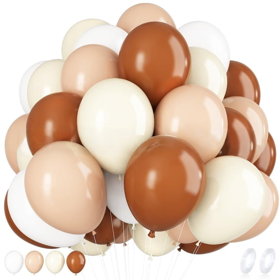 100 Pack Brownish-beige Balloons – 10 Inch Latex Balloons for Balloon Arch Kit, Birthday Party Decorations, Helium or Air, Bulk Balloons for Boys, Girls, Weddings