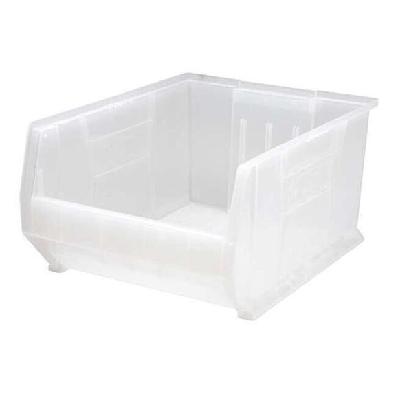 Storage Bin, Polypropylene, Clear, 12 in H, 18 1/4 in W, 23 7/8 in L