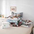 thumbnail image 5 of Manfei Cartoon Winter Snowman Twin Bedding Sets 7-Piece, Jungle Reindeer Animal Bedding Comforter Set, Christmas Festival Reversible Sheet Sets, Breathable Home Decor, 5 of 7