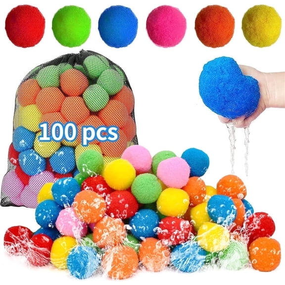 GIXUSIL 100 Pcs Pool Party Water Fight Sponge Balls