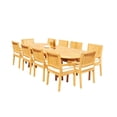 thumbnail image 4 of Grade-A Teak Dining Set: 10 Seater 11 Pc: 118" Oval Table And 10 Maldives Arm Chairs Outdoor Patio WholesaleTeak #51ML2611, 4 of 4