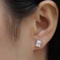 thumbnail image 6 of 925 Sterling Silver 1 Carat*2 Stud Moissanite Earrings for Women, Exquisite Design Shiny Moissanite Inlaid, Fashion Luxury for Valentine's Day Engagement Birthday Gifts, 6 of 6