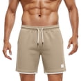 thumbnail image 7 of successthop Mens Soccer Shorts Strecthy Sweatpant Shorts Drawstring Bottoms Big and Tall Beachwear Workout Clothes Khaki S, 7 of 7