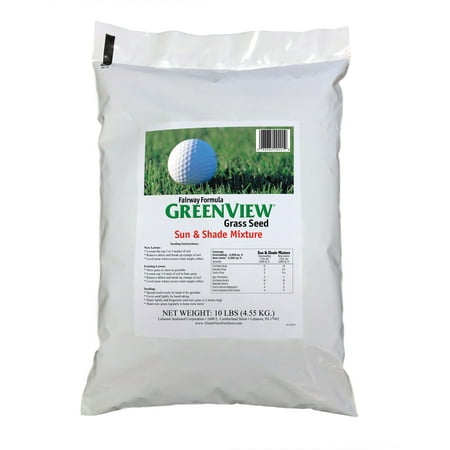 - GreenView Fairway Formula Sun & Shade Grass Seed Mixture, bag 10 lb