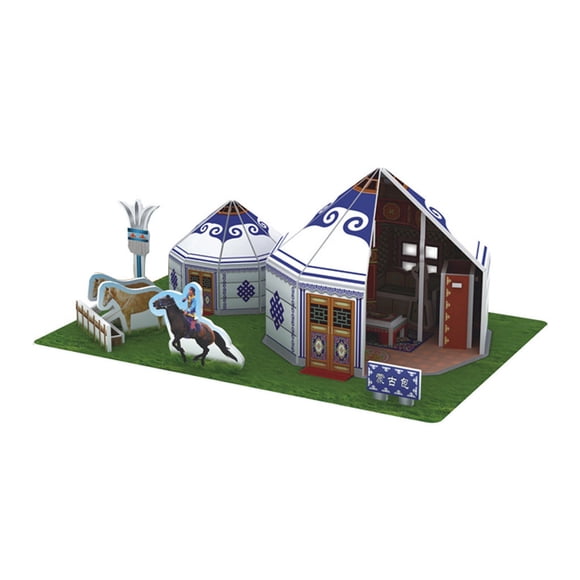 3D Diy House Villa Puzzle Toy Wooden Construction Set for Creative Building Educational Play Home Office Decoration And Brain Teaser Challenges