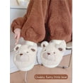 thumbnail image 6 of VICKYPOP Womens Cute Bear Slippers, Cozy Fuzzy Slippers Soft Plush Little Bear Winter Warm House Shoes, 6 of 11
