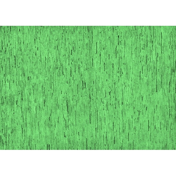 Ahgly Company Indoor Rectangle Abstract Emerald Green Modern Area Rugs, 2' x 5'