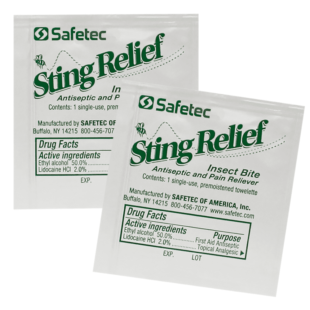 Safetec Sting & Insect Bite Relief Wipes (Bulk) (3000 Wipes/Case