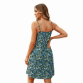 thumbnail image 3 of MLDRA Boho Dresses for Women Summer Casual Sleeveless Floral Spaghetti Strap Mini Dress for Beach Vacation Holiday Party, Green, 3 of 6