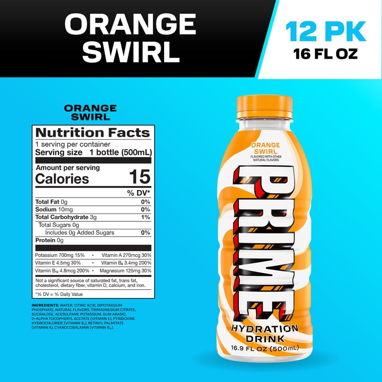 PRIME Sports Drink, 16.9 fl oz, Orange Swirl - Walmart.com