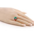 thumbnail image 3 of Gem Stone King 6.50 Ct Oval Green Malachite Red Created Ruby 18K Rose Gold Plated Silver Ring (Size 8), 3 of 4